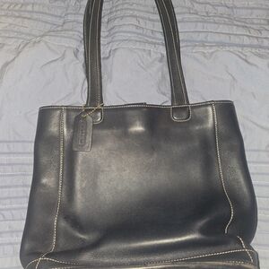 Coach Black Tote with Contrast Stitching